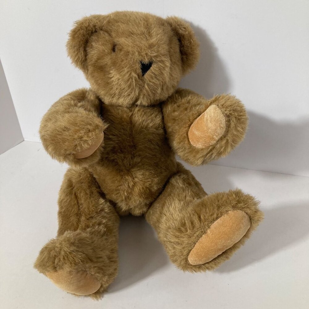 Vintage Vermont Teddy Bear Articulated Joints Made in USA Brown 15"